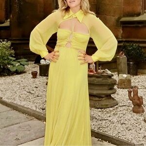 Alice McCall Mango Sunset Kiss Midi Dress in yellow size 10